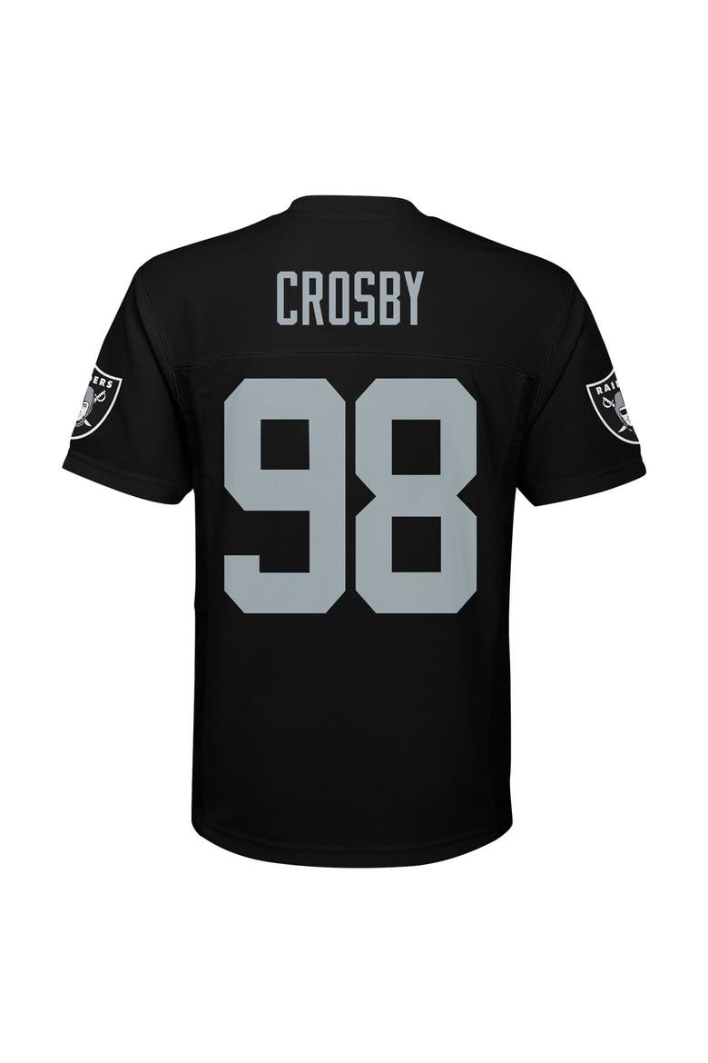 Youth Maxx Crosby Black Las Vegas Raiders Replica Player Jersey, Alternate, color, Black