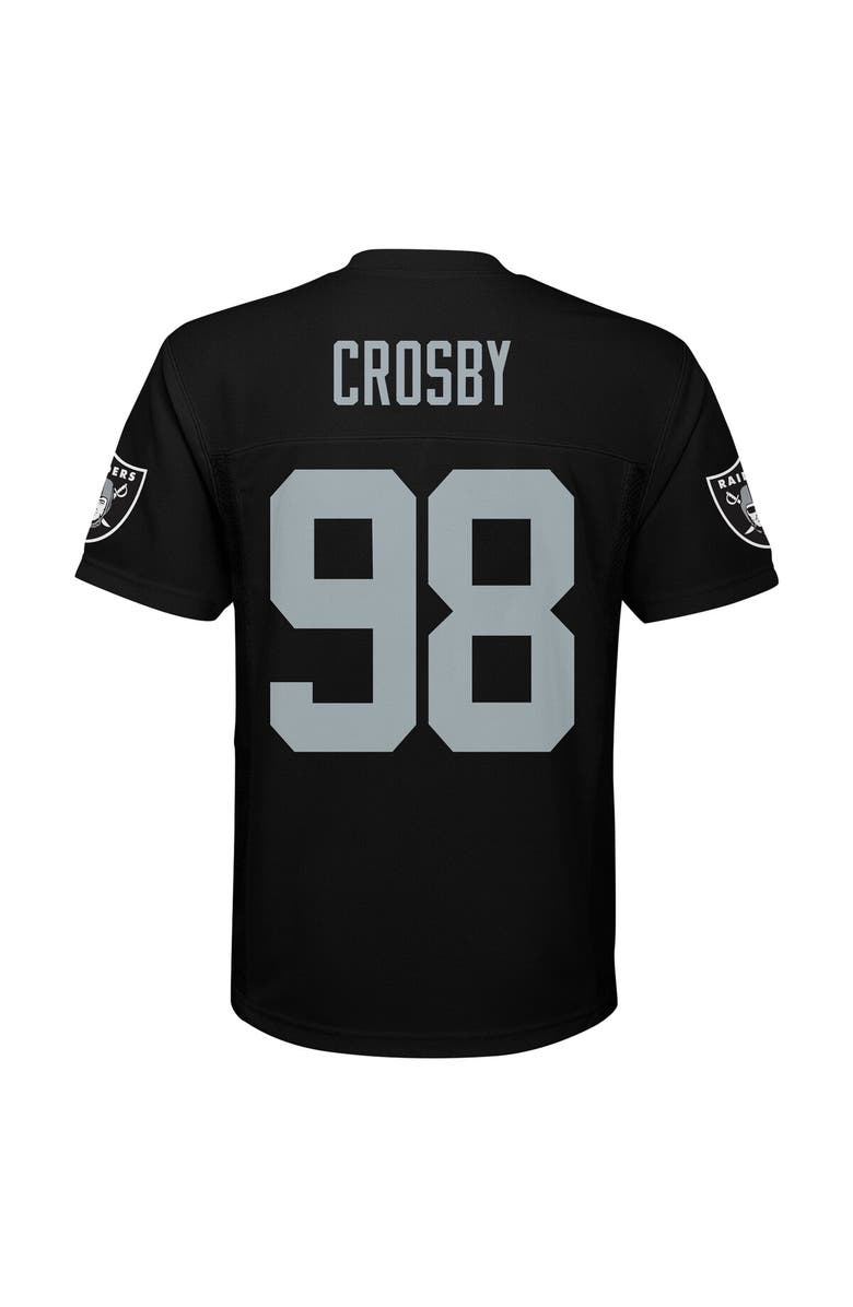 Outerstuff Youth Maxx Crosby Black Las Vegas Raiders Replica Player Jersey, Alternate, color, Black