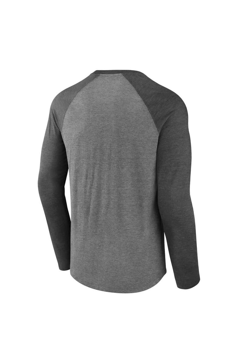 FANATICS Men's Fanatics Gray Oklahoma Sooners Ball Drop Tri-Blend Raglan Long Sleeve T-Shirt, Alternate, color,