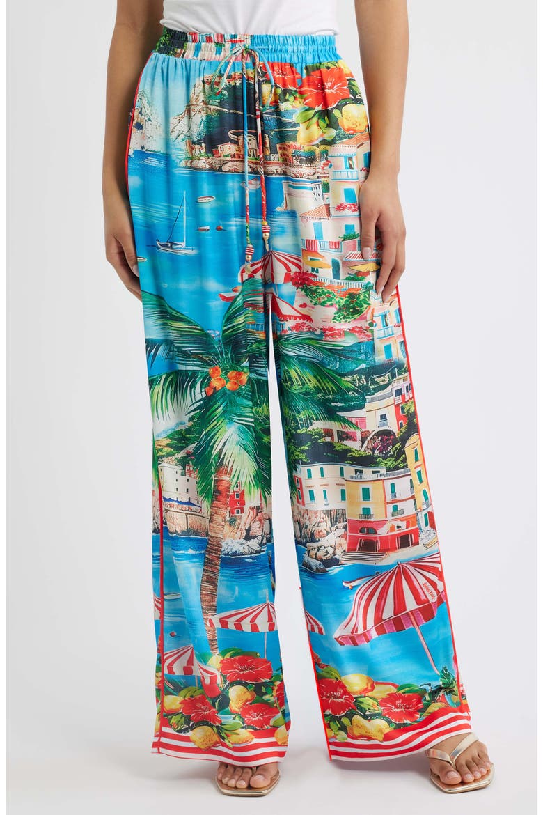 Drawstring Wide Leg Resort Pants, Main, color, MERMAID COVE