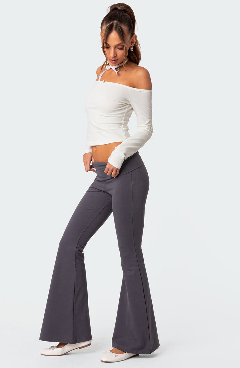 EDIKTED Naomi Flare Leggings, Alternate, color, Dark-Gray