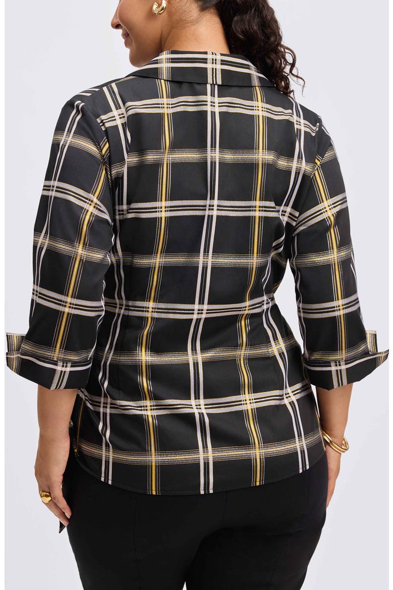Salina Plaid Wrap Shirt, Alternate, color, BLACK PLAID