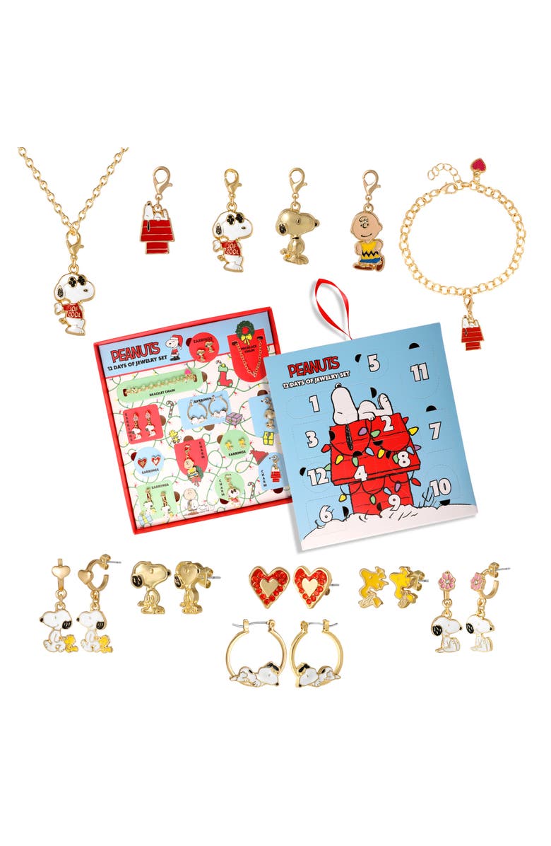 PEANUTS Snoopy Advent Calendar 12-Piece Jewelry Set, Main, color, Multicolor