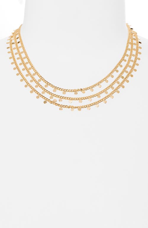 Open Edit Scattered Drops Layered Charm Necklace In Gold