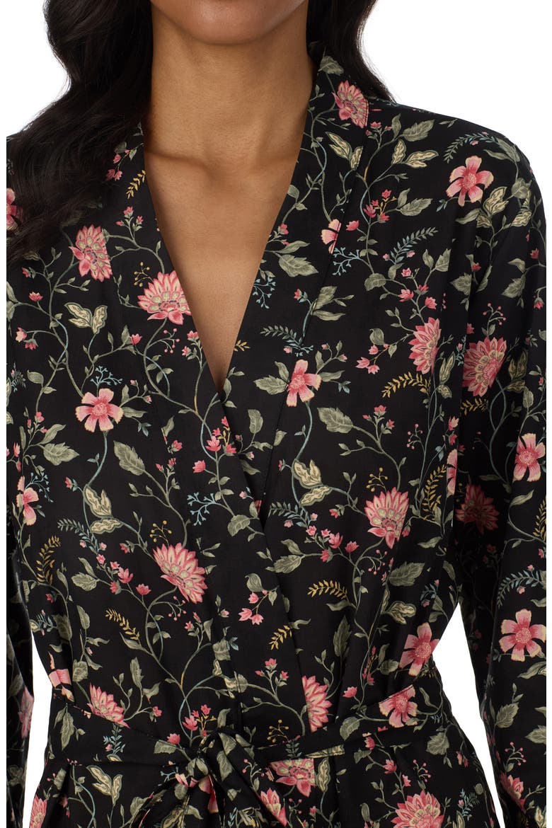 Floral Short Robe, Alternate, color, BLACK GRID FLOWER