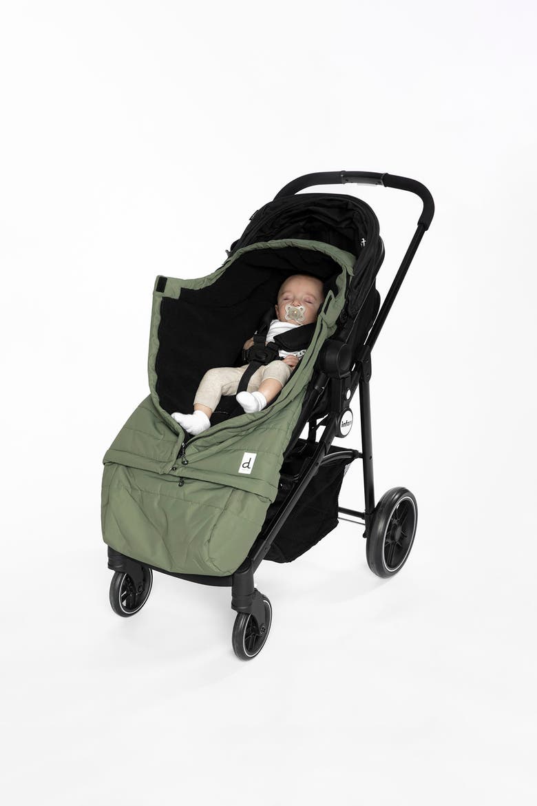 Evolutive Adjustable Hood Footmuff for Car Seats and Strollers, Alternate, color, Olive Green