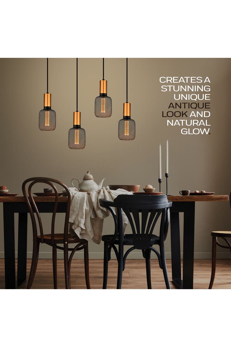LED Decorative Light Bulb, Vintage Black Metal Cage Edison Light, Alternate, color, Black