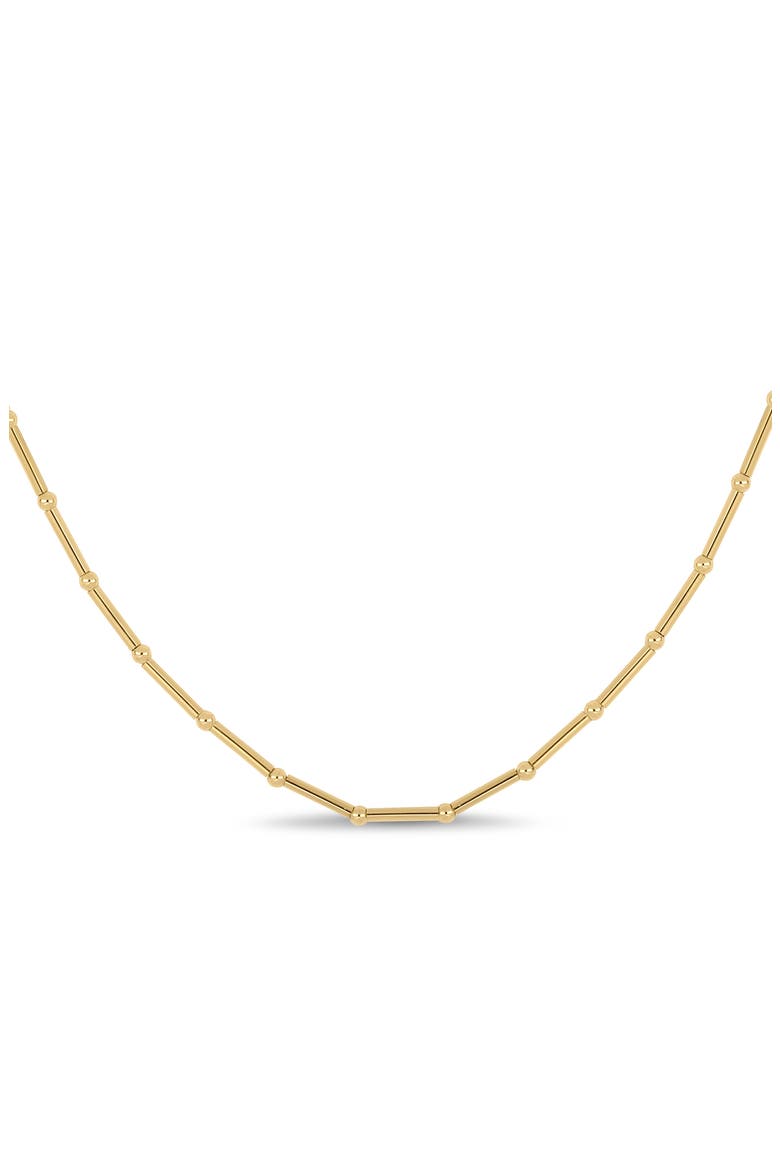 14K Gold Beaded Chain Necklace, Alternate, color, 14K YELLOW GOLD