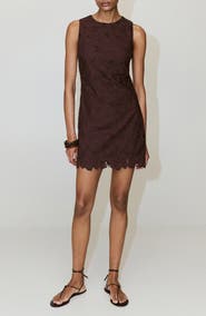 MANGO Floral Embroidered Cutout Dress