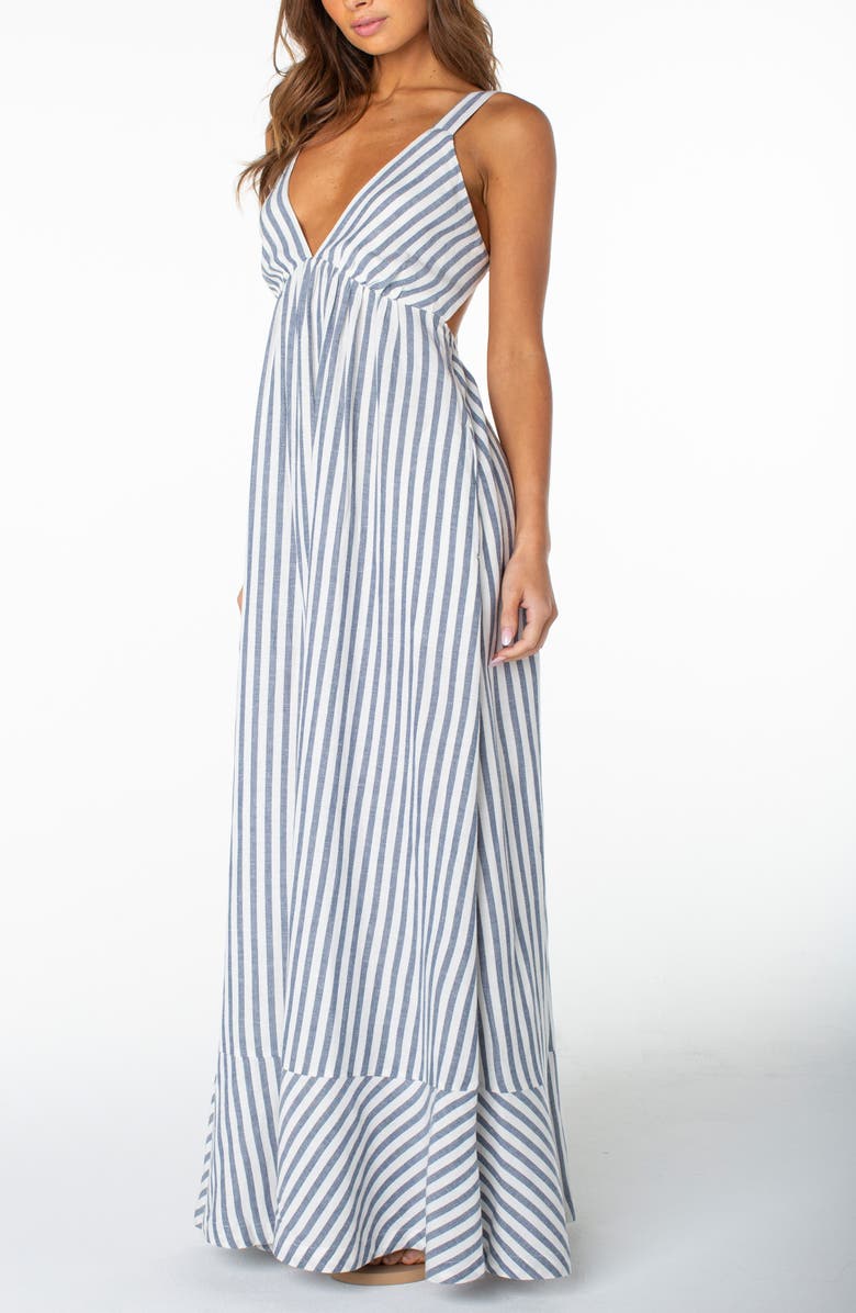 Roxy Wilder Coast Stripe Maxi Sundress, Alternate, color, 