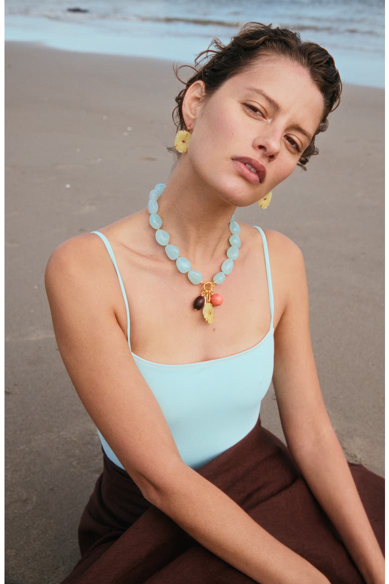 Cordoba Jade & Freshwater Pearl Charm Necklace, Alternate, color, AQUA MULTI