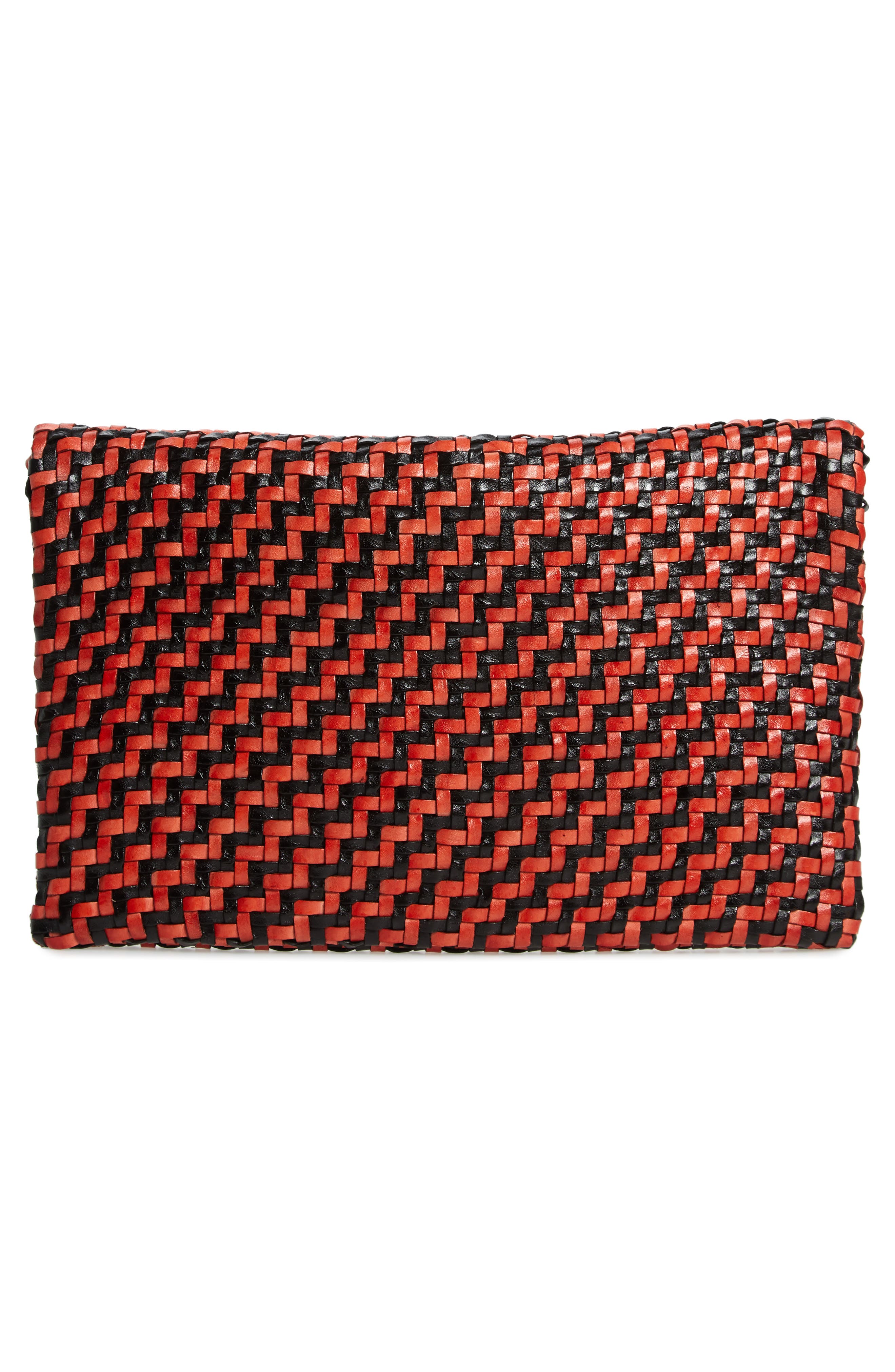 Clare V. Zip Leather Clutch, Alternate, color, 