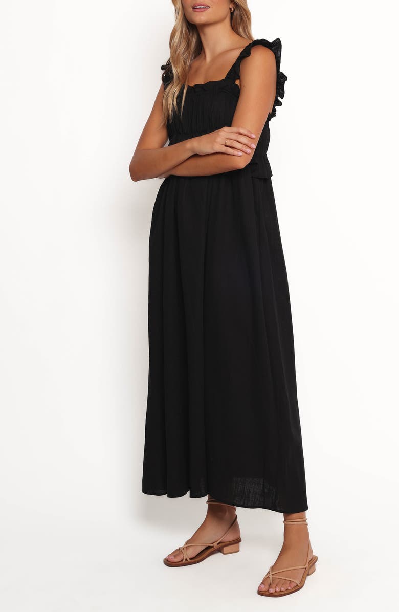 Petal & Pup Ross Frill Strap Maxi Dress, Alternate, color, Black
