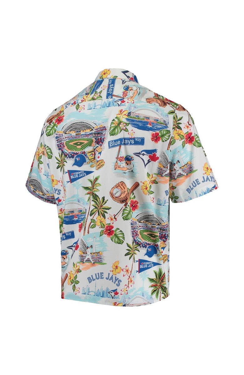 Reyn Spooner Men's Reyn Spooner White Toronto Blue Jays Scenic Button-Up Shirt, Alternate, color, 