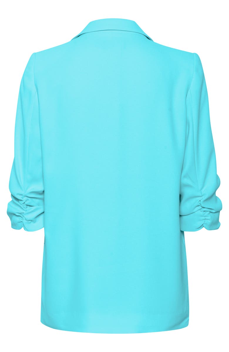 Soaked in Luxury Shirley 3/4 Sleeve Open Front Blazer, Alternate, color, Sea Jet