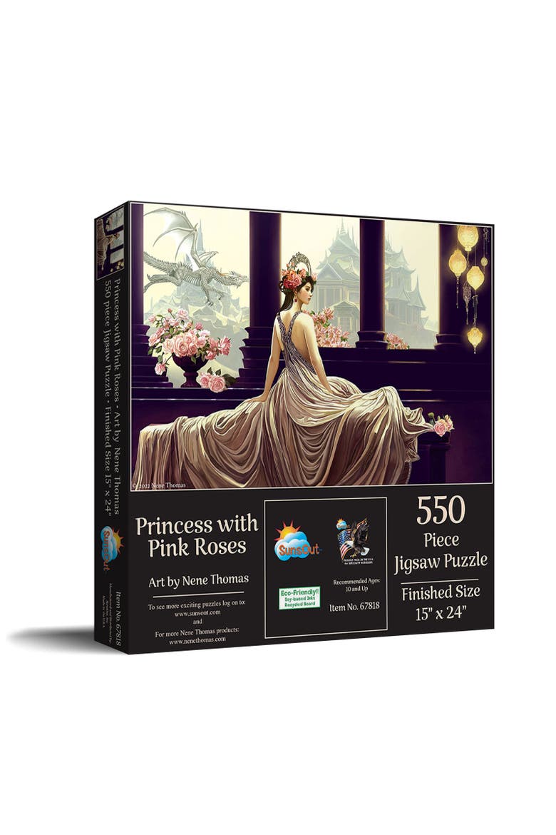 Princess with Pink Roses 550 piece Jigsaw Puzzle for Adults, Main, color, Multicolor