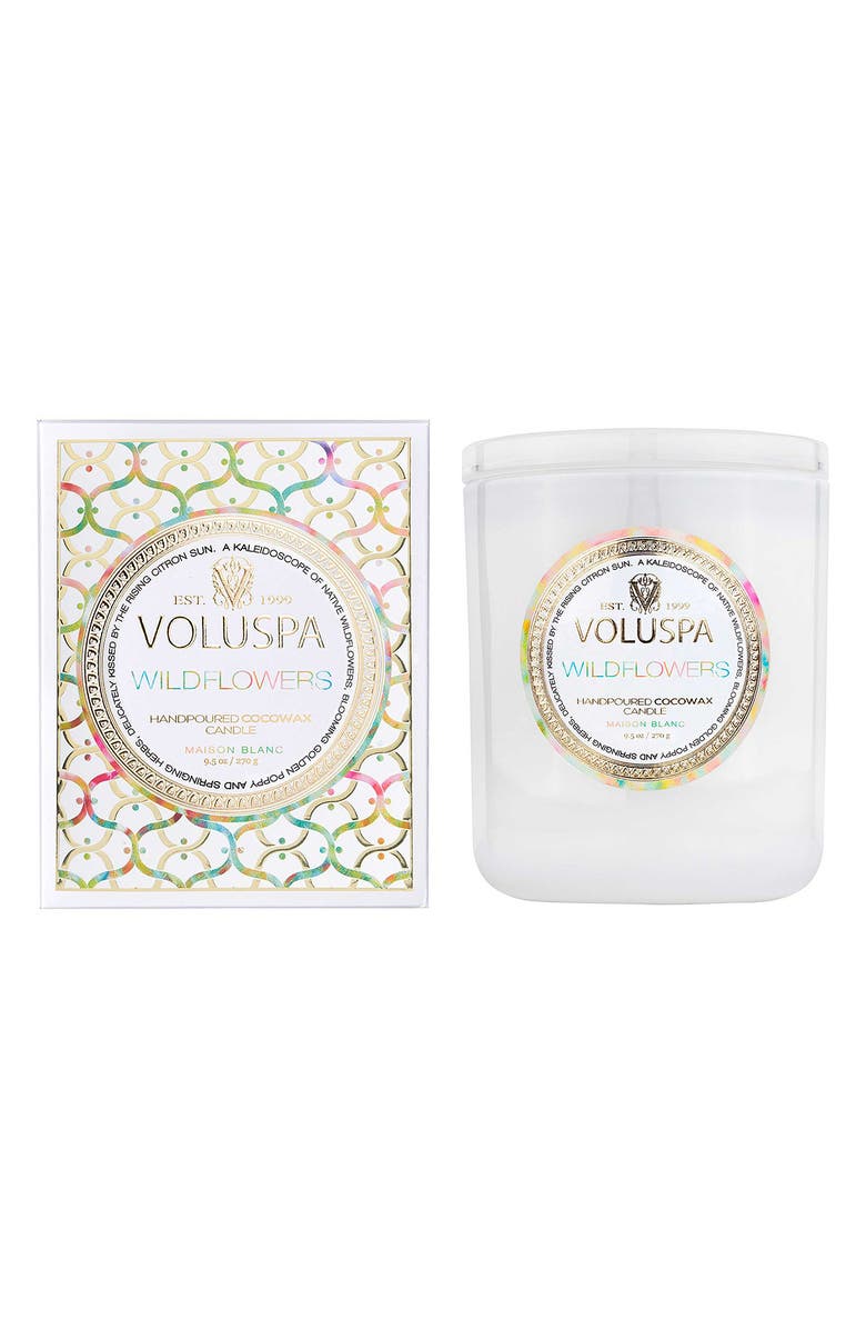 Voluspa Wildflowers Boxed Classic Candle, Main, color, Wildflowers