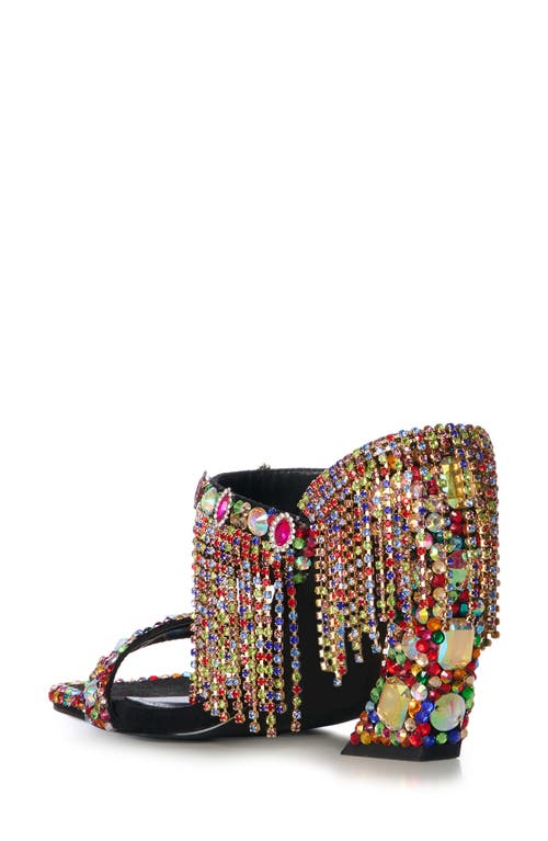 Azalea Wang Spiced Multicolor Fringe Sandal In Multi