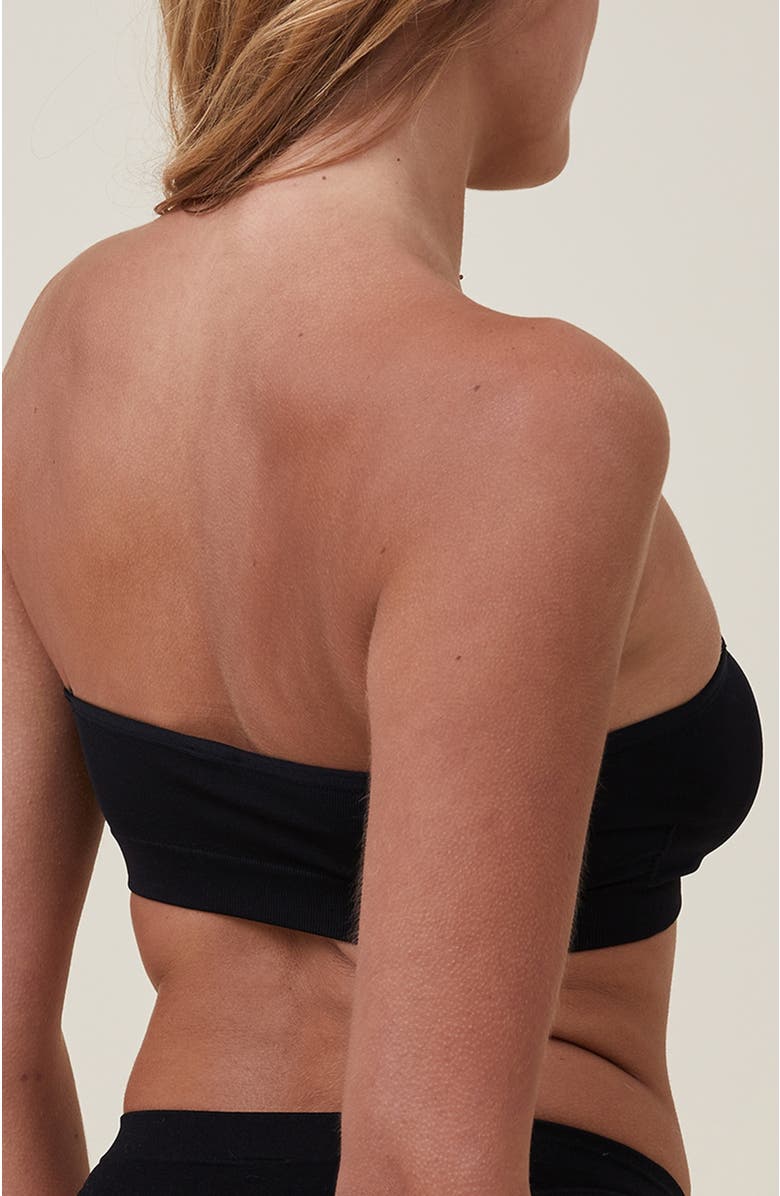 COTTON ON BODY Women's Seamless Sweetheart Padded Bandeau, Alternate, color, Black