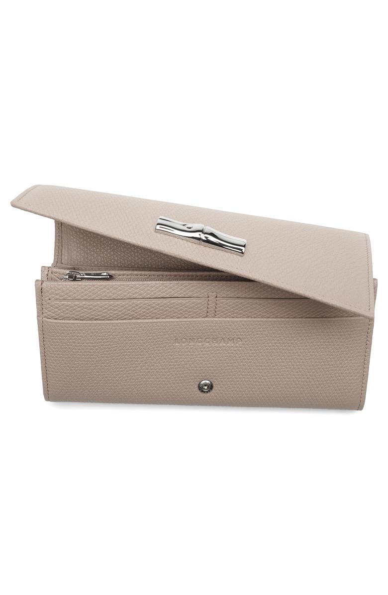 Longchamp Le Roseau Leather Continental Wallet, Alternate, color, Clay