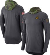 Nike Men's Nike Anthracite Iowa Hawkeyes Military Long Sleeve Hoodie T-Shirt