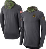 Nike Men's Nike Anthracite Iowa Hawkeyes Military Long Sleeve Hoodie T-Shirt