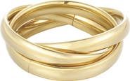 Adornia 18K Gold Plated Stainless Steel Interlocking Triple Band Ring