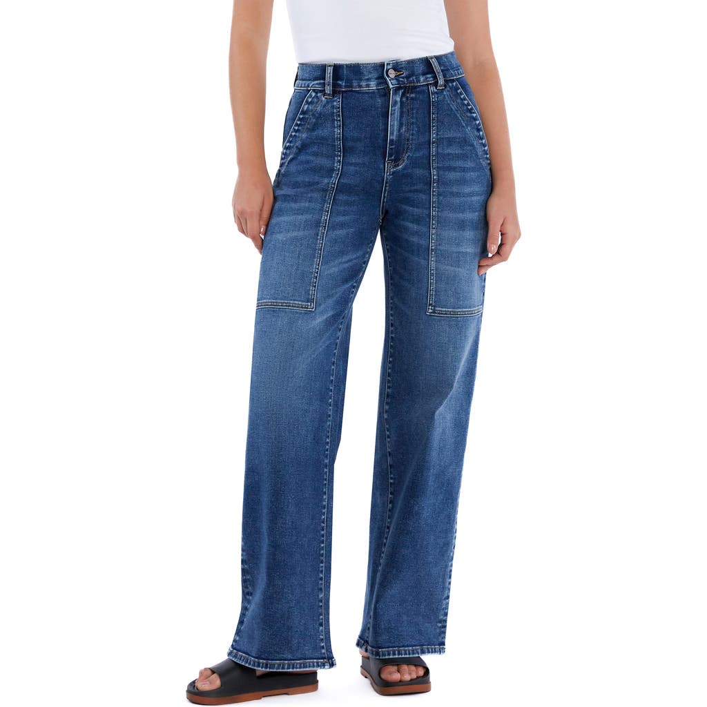 Hint Of Blu Relaxed Carpenter Jeans In Grey Blue