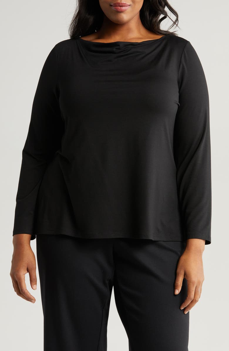 Eileen Fisher Slim Fit Cowl Neck Top, Main, color,