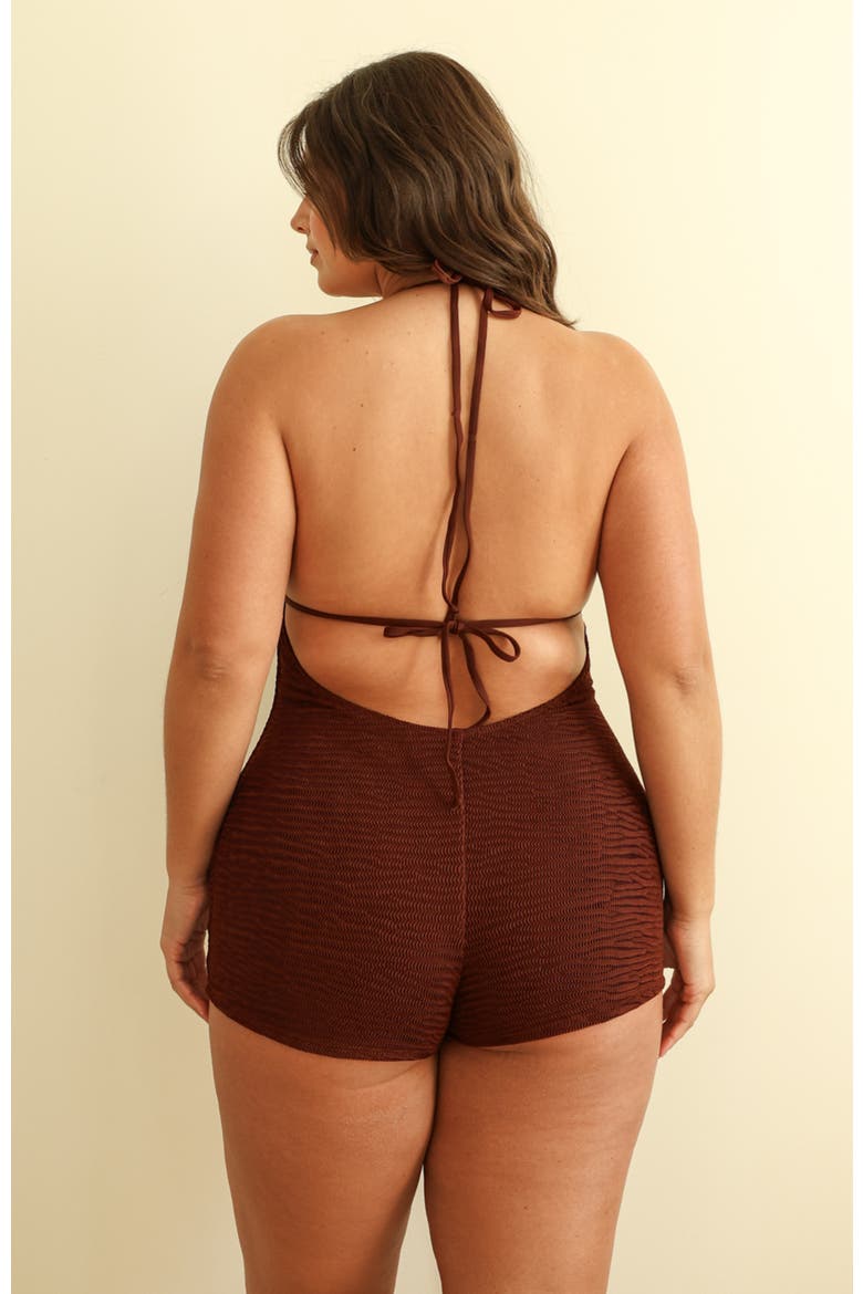 Caicos One Piece, Alternate, color, Mocha Crinkle