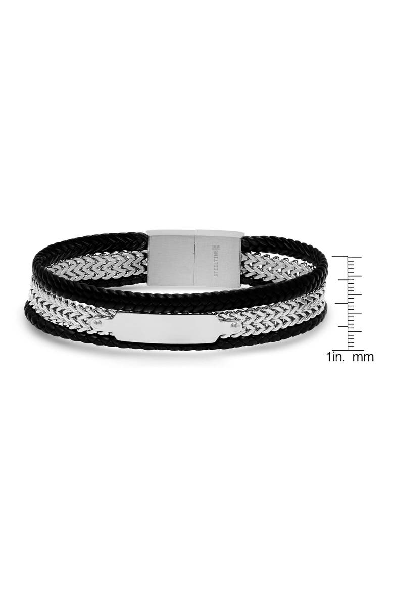 Men's Double Layer ID Bracelet, Alternate, color, BLACK