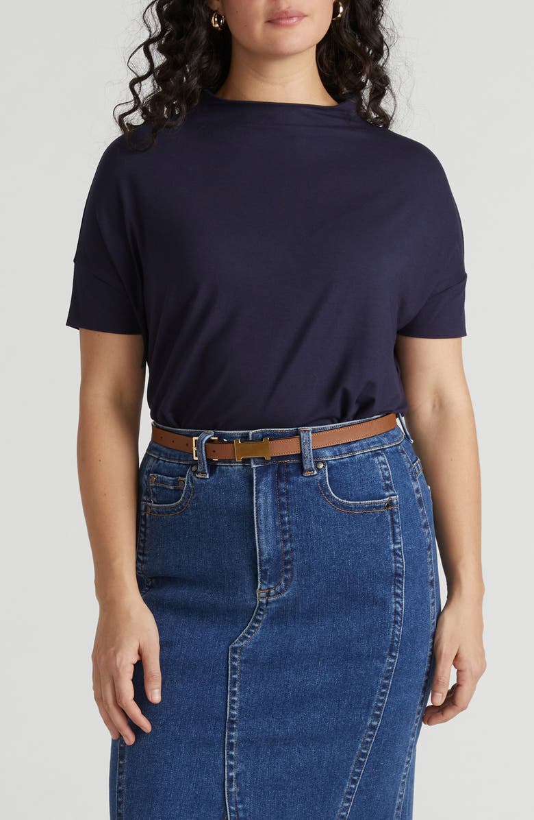 Universal Standard Petra Short Sleeve Top, Main, color, Midnight