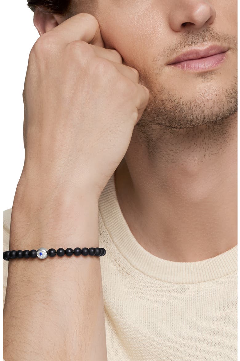 Evil Eye Black Onyx & Sapphire Bracelet, Alternate, color, STERLING SILVER