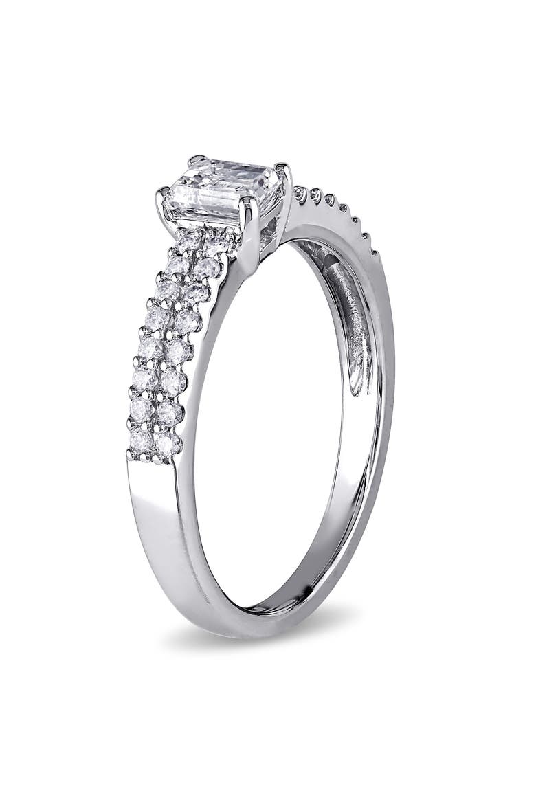 Diamond Emerald Cut Engagement Ring 14k, Alternate, color, 14k White Gold