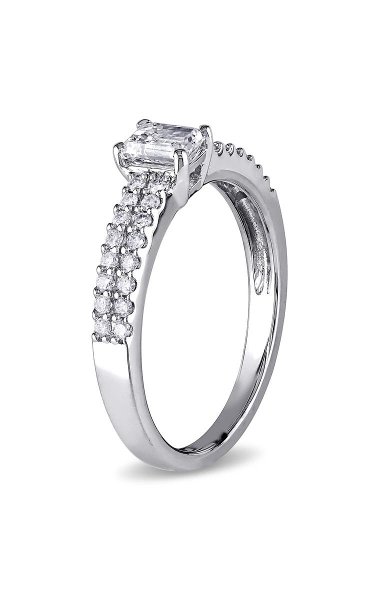 Julianna B. Diamond Emerald Cut Engagement Ring 14k, Alternate, color, 14K White Gold