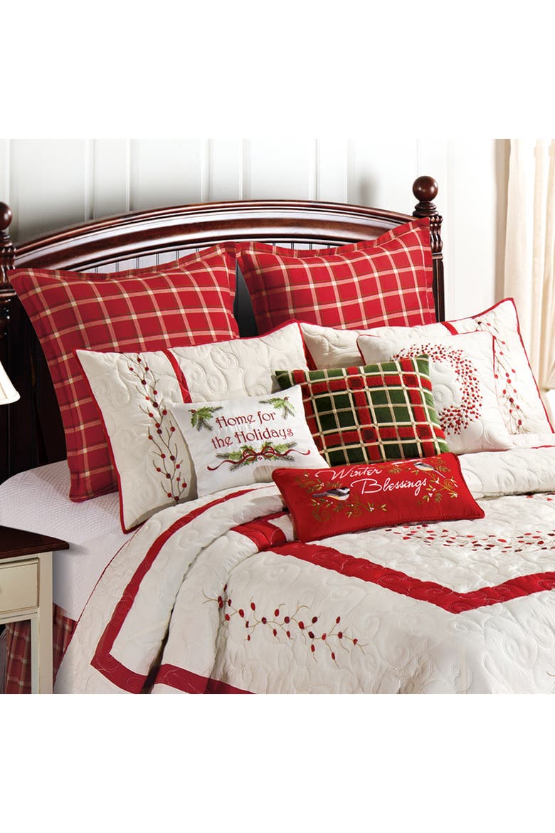 Berry Wreath Quilt, Alternate, color, Red