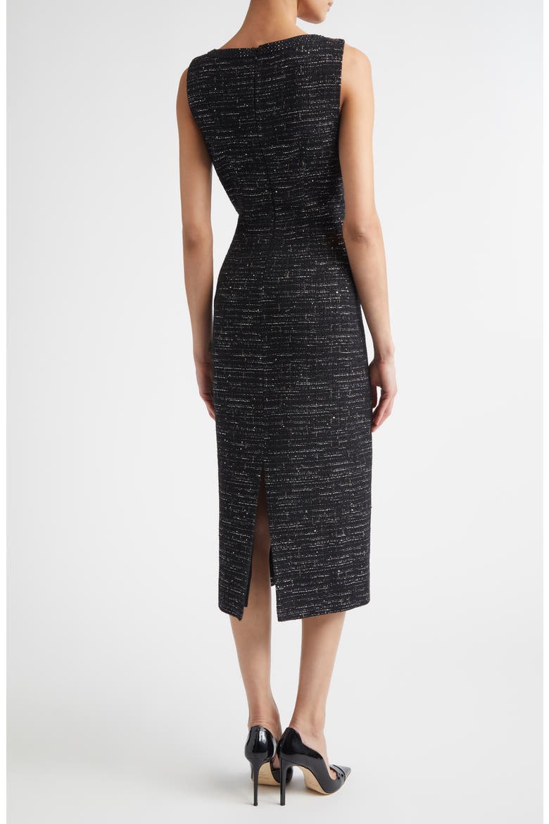 Cannes Tweed Sleeveless Midi Dress, Alternate, color, BLACK METALLIC MULTI