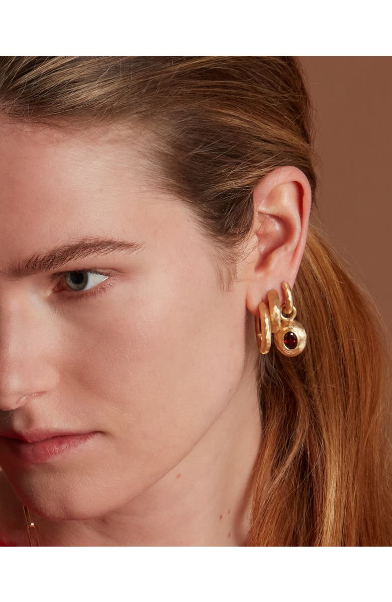 Eloise Jewelry Wander Hoops Small with Sasso Charms Red Garnet, Alternate, color, Sasso Charm