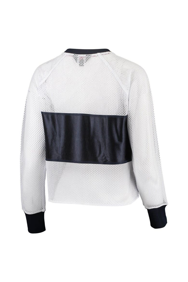 Women's Tommy Hilfiger White/Red New England Patriots Mesh Raglan Long Sleeve T-Shirt, Alternate, color, White