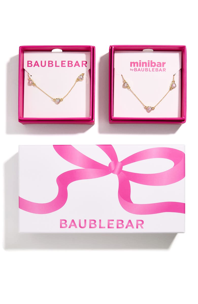 BaubleBar Match with Mama Heart Necklace, Alternate, color, Clear