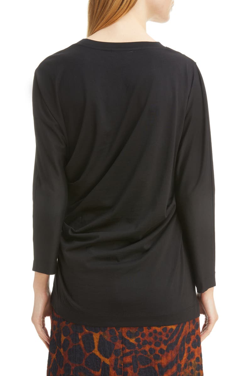 Dries Van Noten Helfar Draped Jersey Top, Alternate, color, 