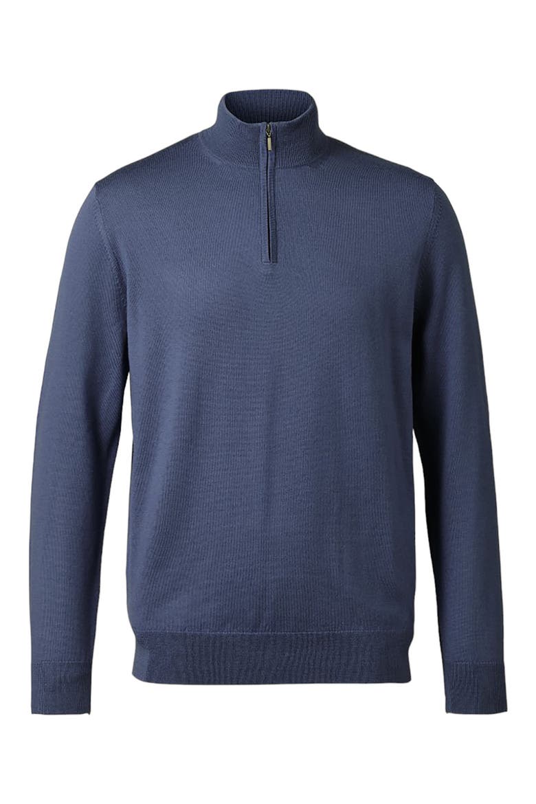 Pure Merino Zip Neck Sweater, Main, color, STEEL BLUE