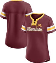 FANATICS Women's Fanatics Maroon Minnesota Golden Gophers Iconic Athena Lace-Up T-Shirt
