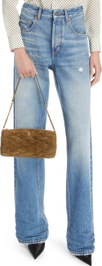 Saint Laurent Small Sade Quilted Suede Tube Bag | Nordstrom