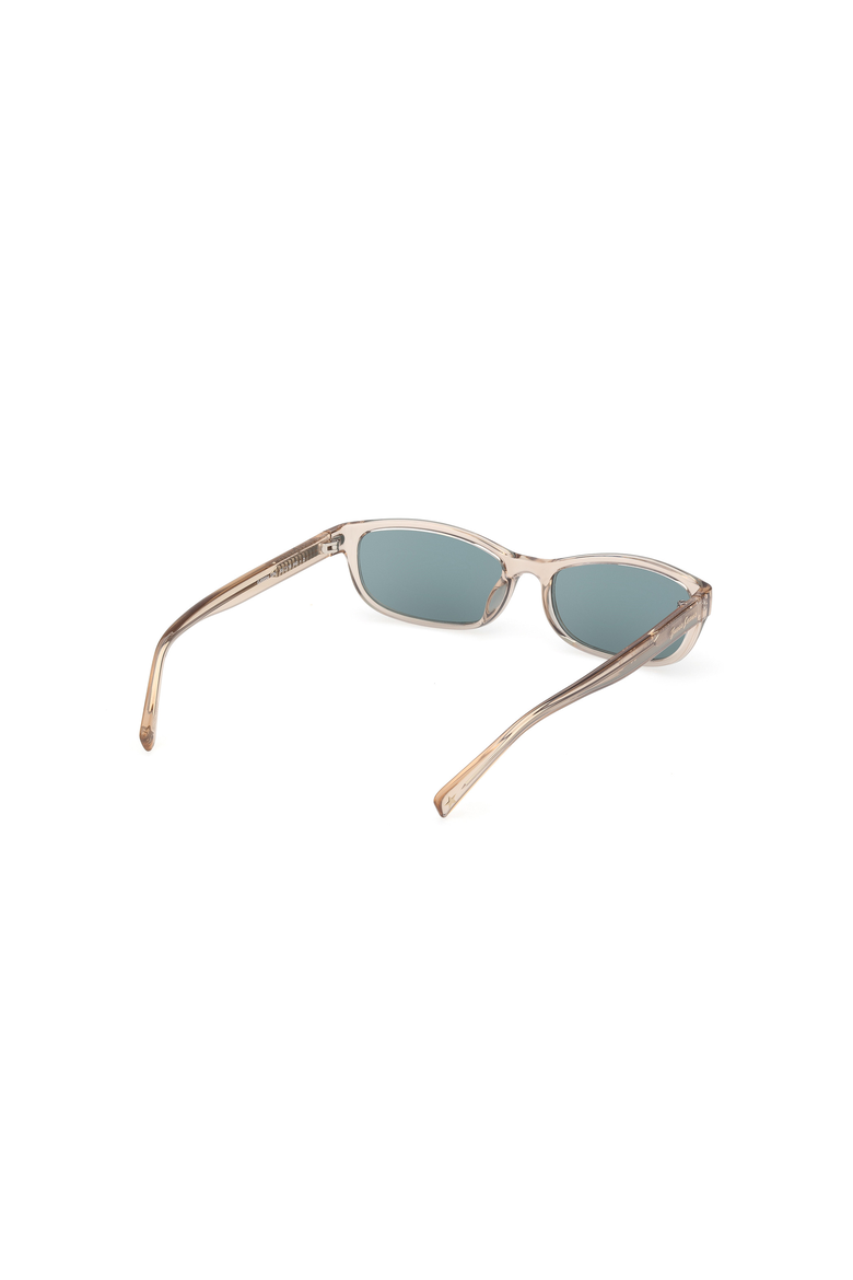 Slim Oval Acetate Sunglasses, Alternate, color, Shiny Beige / Green