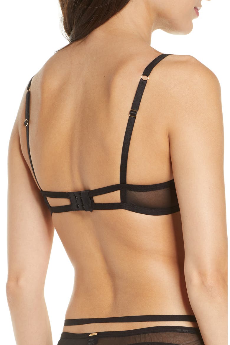 Fawn Caged Underwire Bra, Alternate, color, BLACK