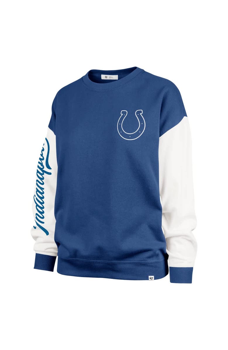 '47 Women's '47  Royal Indianapolis Colts Double Header Rise Andie Pullover Sweatshirt, Alternate, color, Royal
