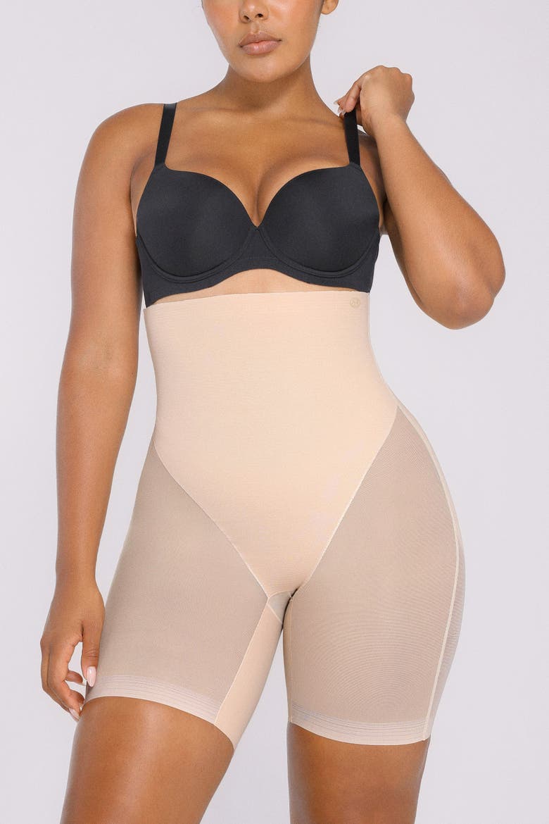 High Waist Butt Lifting Shapewear Shorts, Alternate, color, Beige