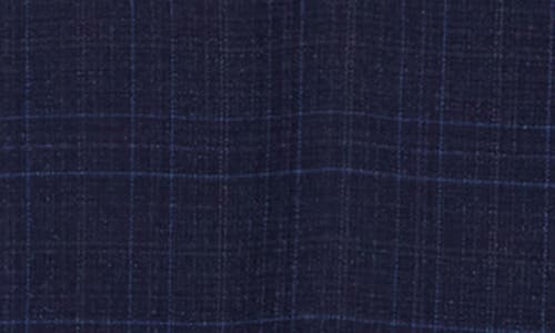 Tahari Plaid Slim Fit Dress Pants In Navy