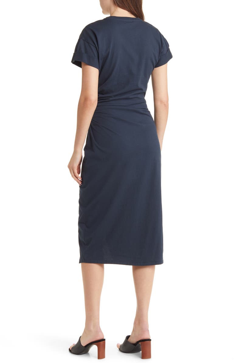 FRAME Faux Wrap Dress, Alternate, color, Navy